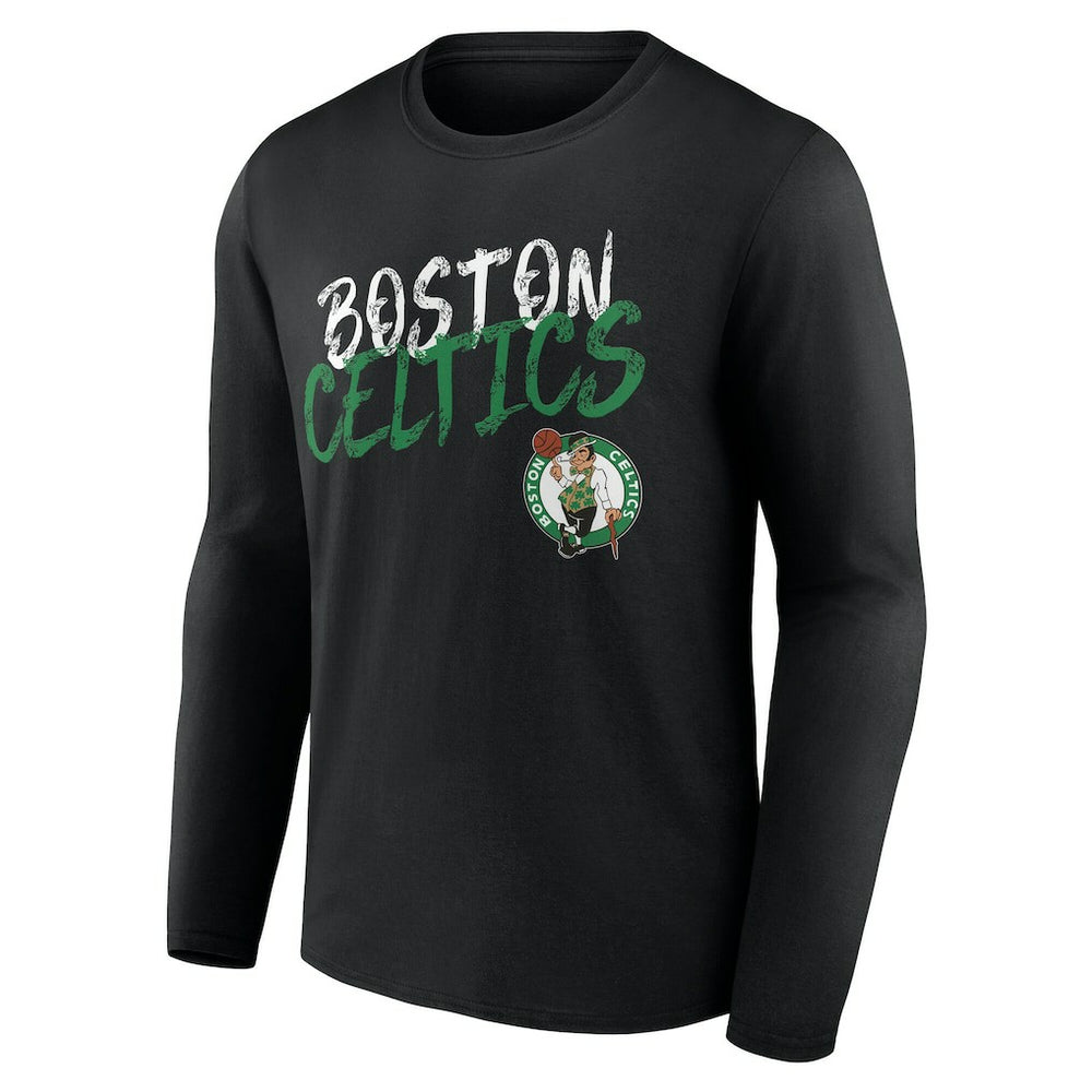 Boston Celtics Hustle Custom Long Sleeve T-Shirt Black - NBA