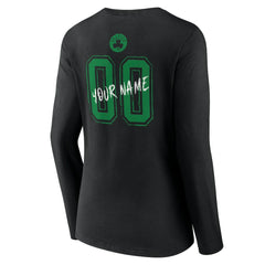 Boston Celtics Women's Hustle Custom Long Sleeve V-Neck T-Shirt Black - NBA