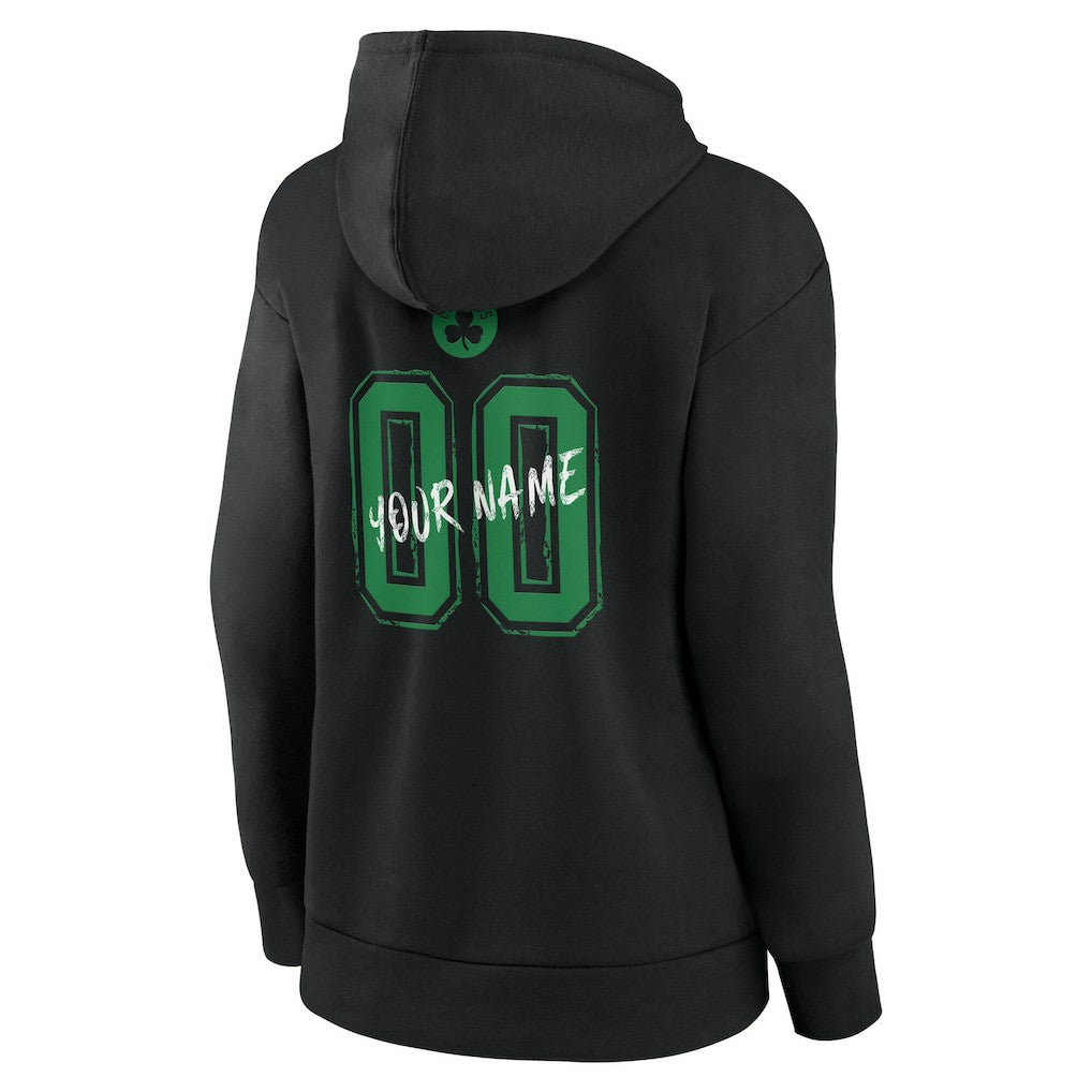 Boston Celtics Women's Hustle Custom Pullover Hoodie Black - NBA