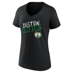 Boston Celtics Women's Hustle Custom V-Neck T-Shirt Black - NBA