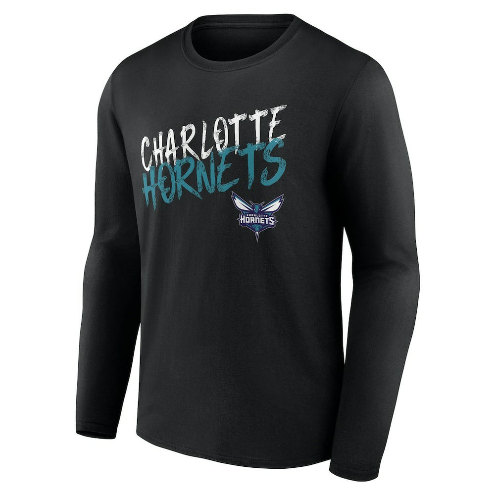 Charlotte Hornets Hustle Custom Long Sleeve T-Shirt Black - NBA