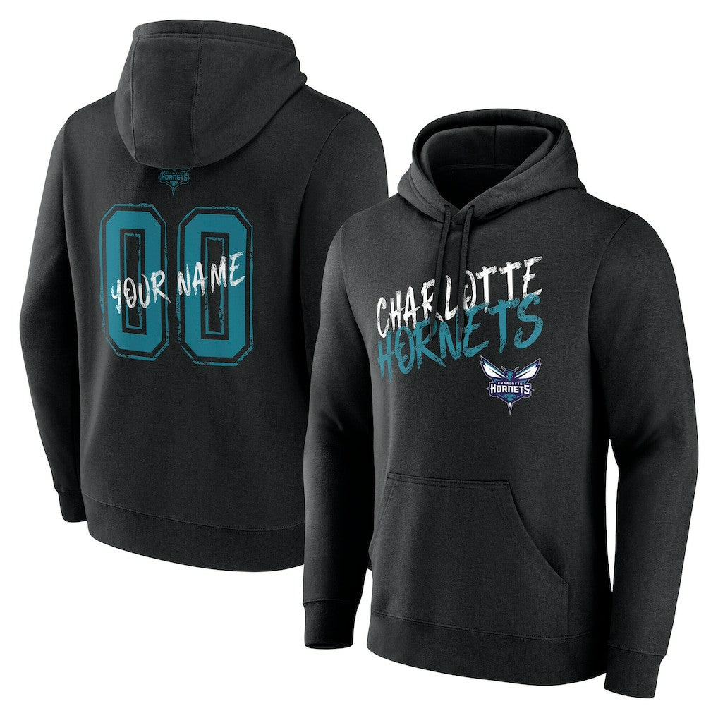 Charlotte Hornets Hustle Custom Pullover Hoodie Black - NBA
