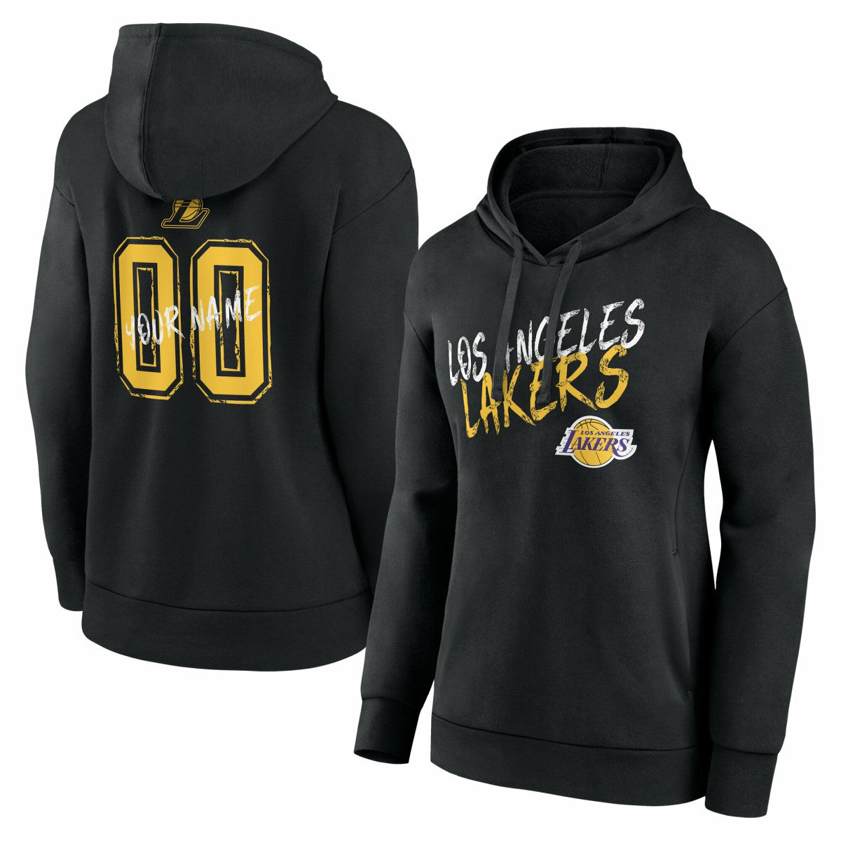 Los Angeles Lakers Women's Hustle Custom Pullover Hoodie Black - NBA