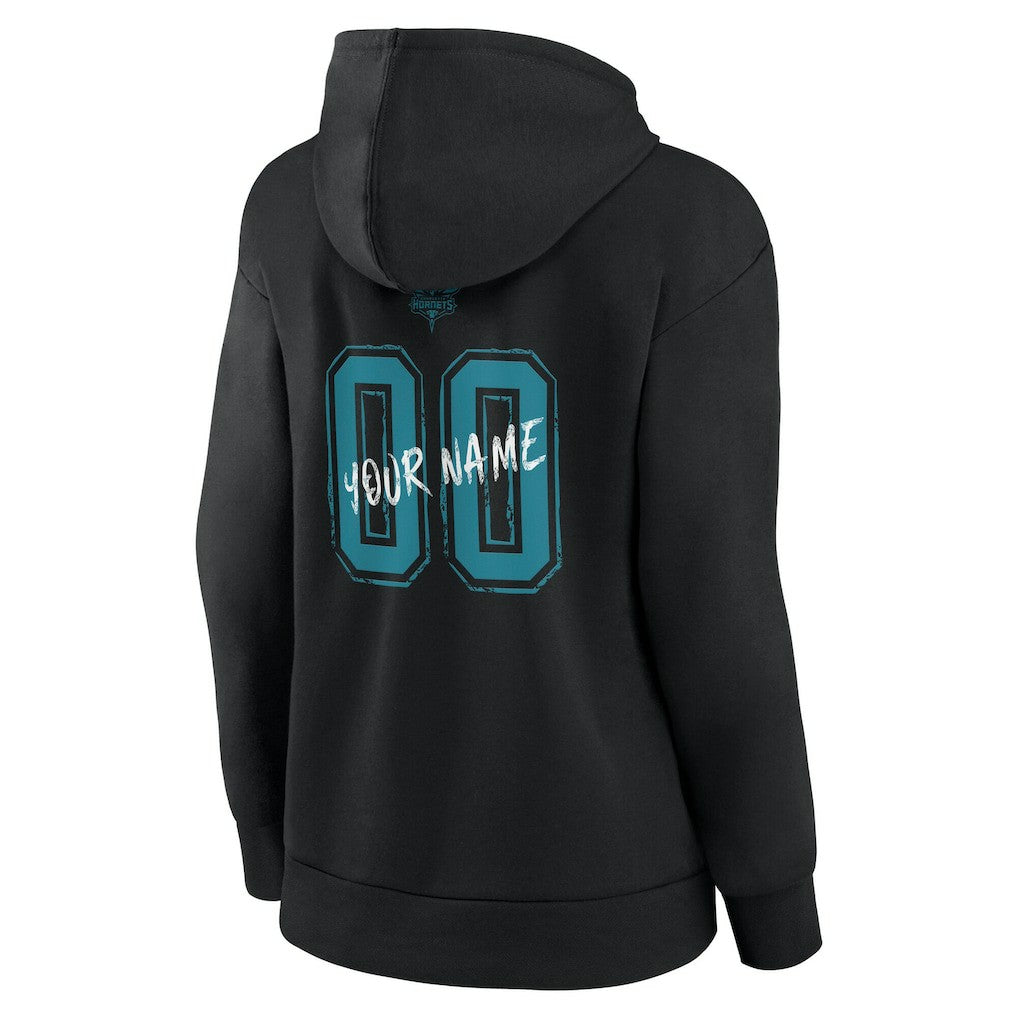 Charlotte Hornets Women's Hustle Custom Pullover Hoodie Black - NBA