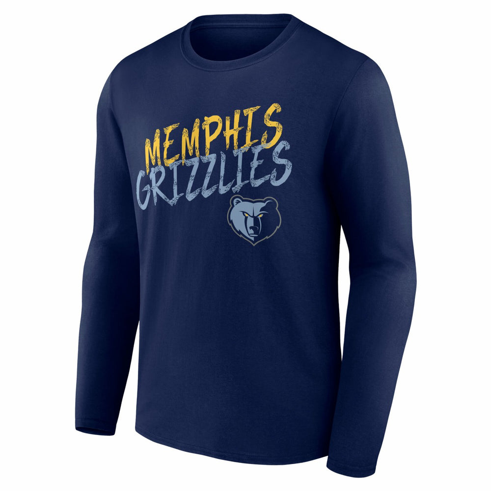 Memphis Grizzlies Hustle Custom Long Sleeve T-Shirt Navy - NBA