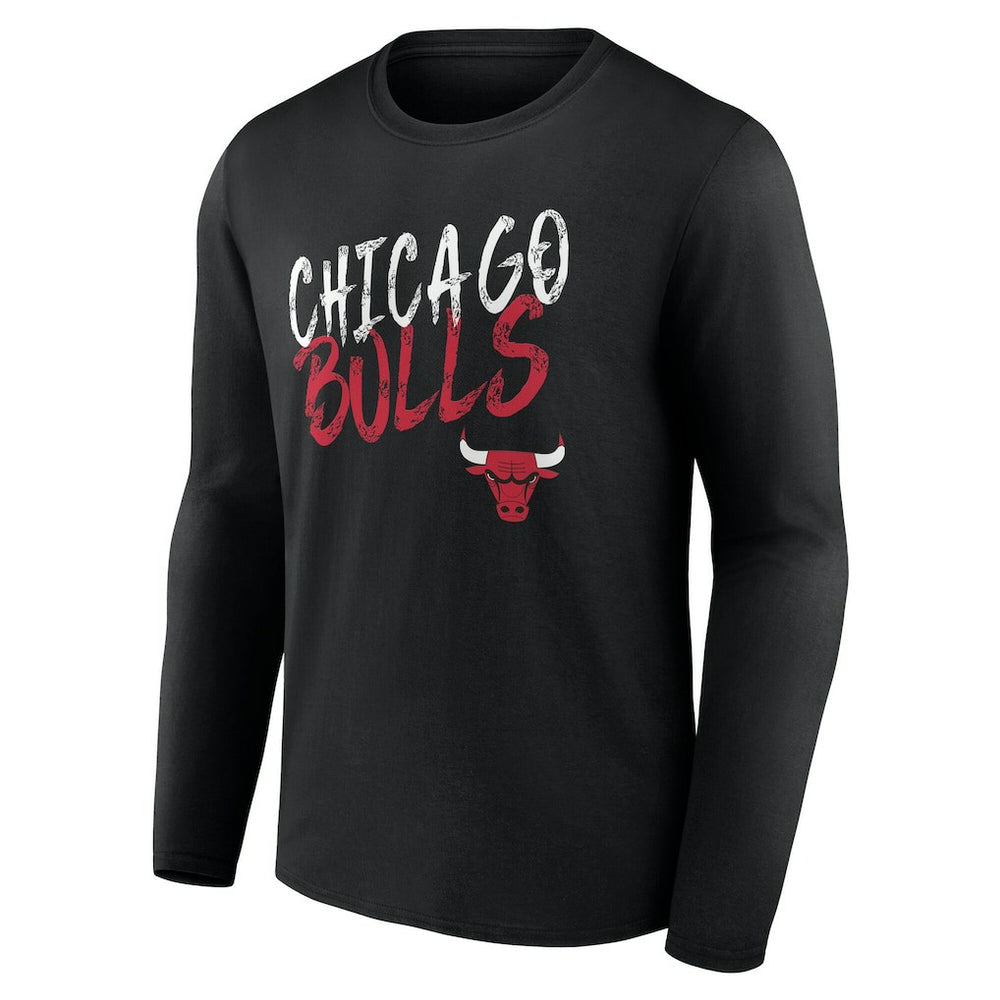 Chicago Bulls Hustle Custom Long Sleeve T-Shirt Black - NBA