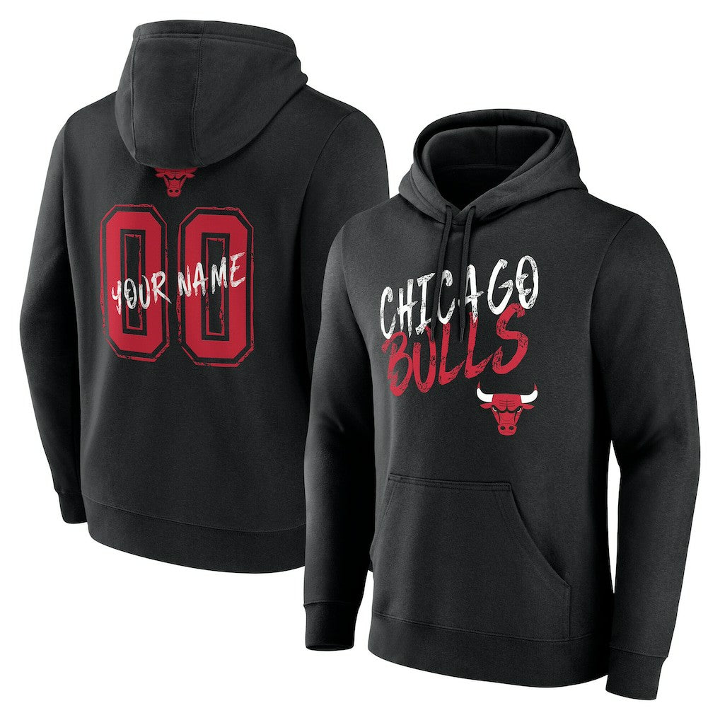 Chicago Bulls Hustle Custom Pullover Hoodie Black - NBA