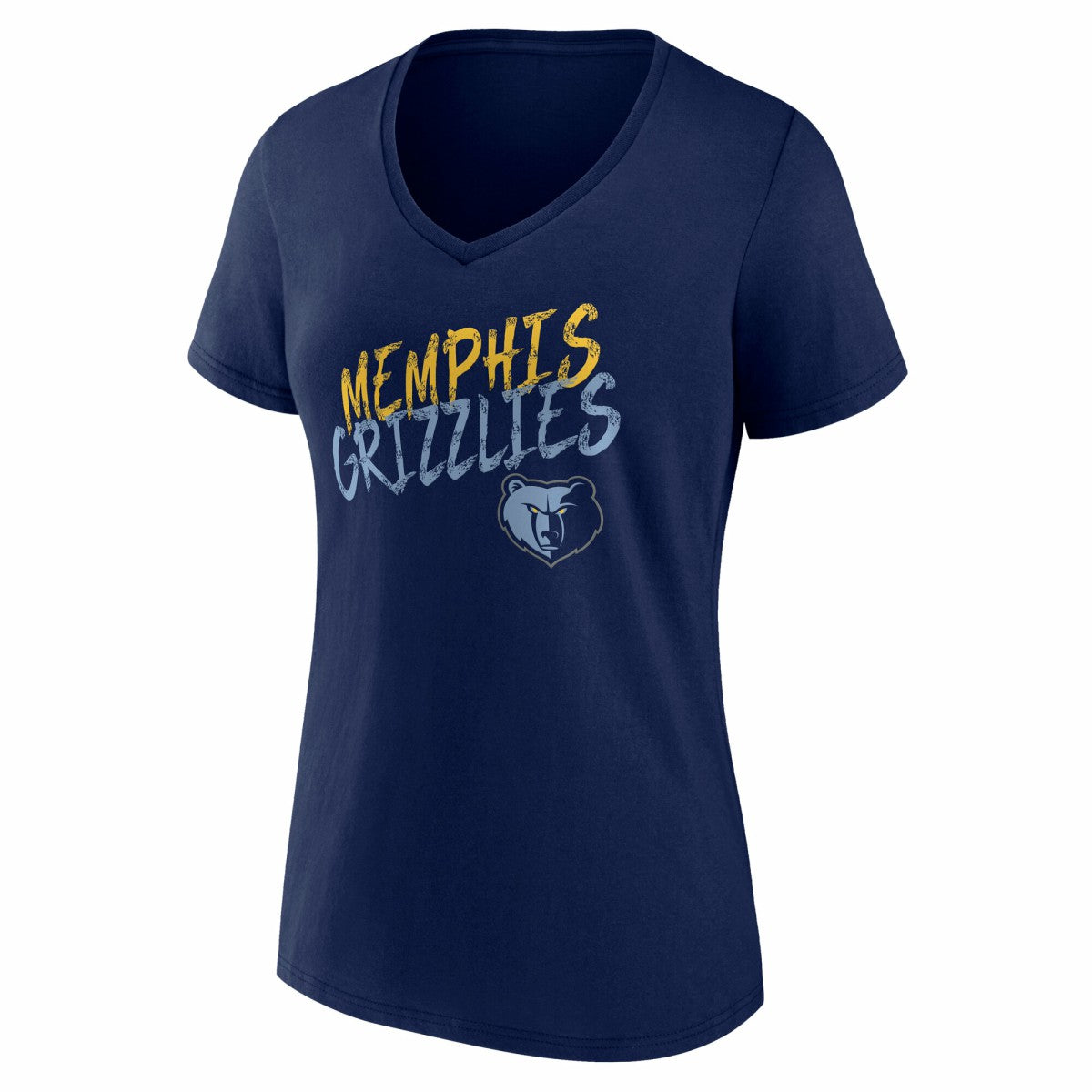 Memphis Grizzlies Women's Hustle Custom V-Neck T-Shirt Navy - NBA