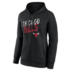 Chicago Bulls Women's Hustle Custom Pullover Hoodie Black - NBA