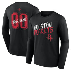 Houston Rockets Hustle Custom Long Sleeve T-Shirt Black - NBA