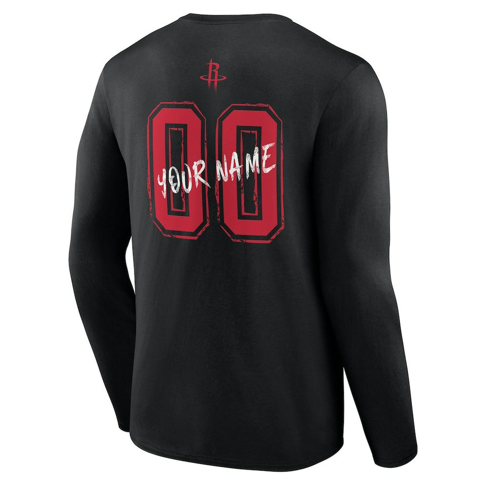 Houston Rockets Hustle Custom Long Sleeve T-Shirt Black - NBA
