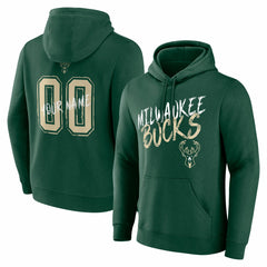 Milwaukee Bucks Hustle Custom Pullover Hoodie Hunter Green - NBA