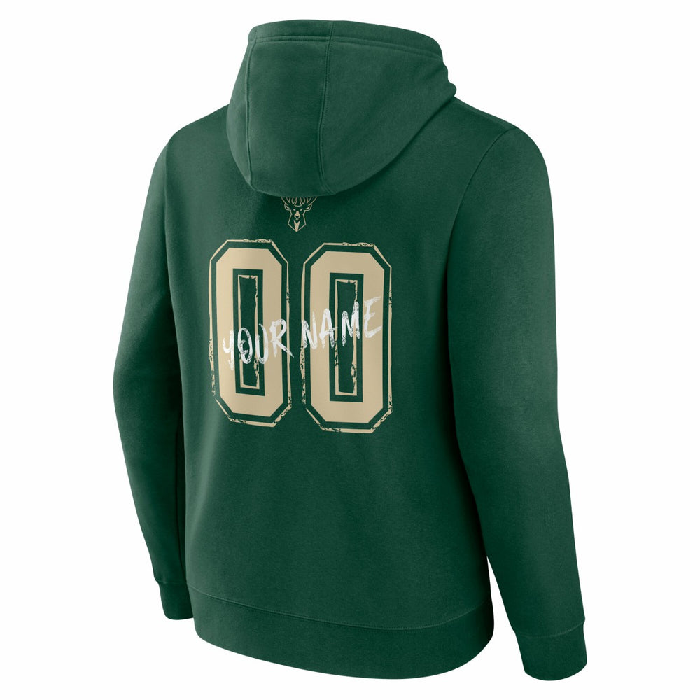 Milwaukee Bucks Hustle Custom Pullover Hoodie Hunter Green - NBA