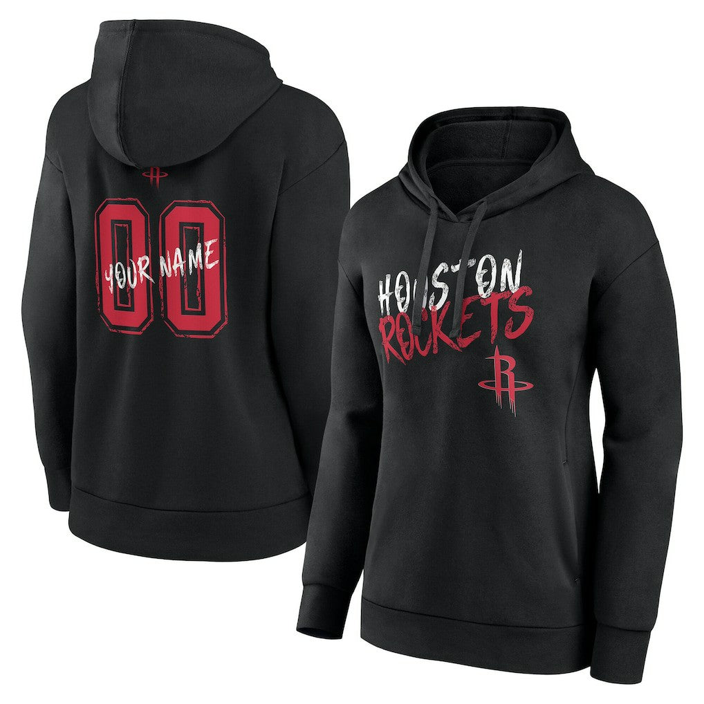 Houston Rockets Women's Hustle Custom Pullover Hoodie Black - NBA