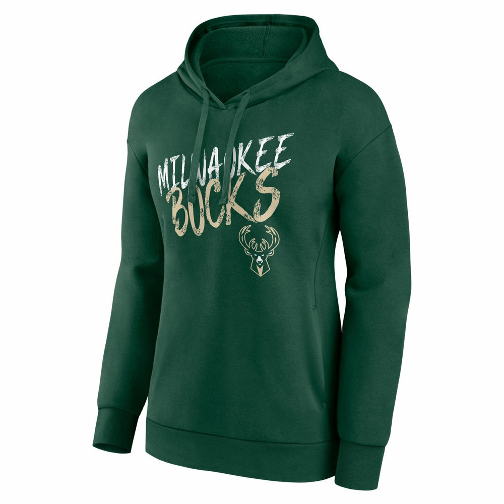 Milwaukee Bucks Women's Hustle Custom Pullover Hoodie Hunter Green - NBA
