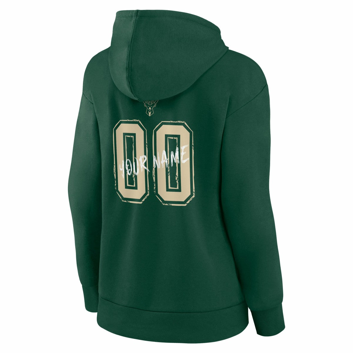 Milwaukee Bucks Women's Hustle Custom Pullover Hoodie Hunter Green - NBA