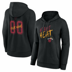 Miami Heat Women's Hustle Custom Pullover Hoodie Black - NBA
