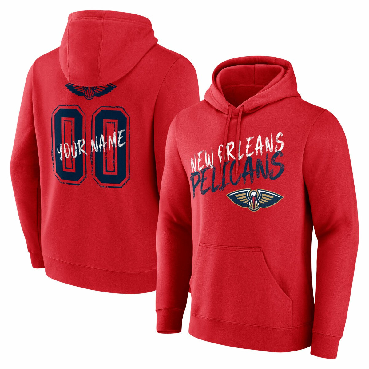 New Orleans Pelicans Hustle Custom Pullover Hoodie Red - NBA