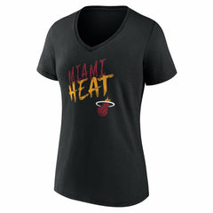 Miami Heat Women's Hustle Custom V-Neck T-Shirt Black - NBA