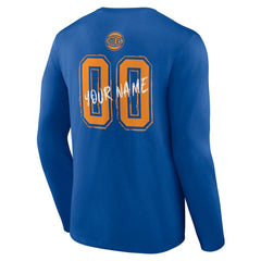 New York Knicks Hustle Custom Long Sleeve T-Shirt Blue - NBA