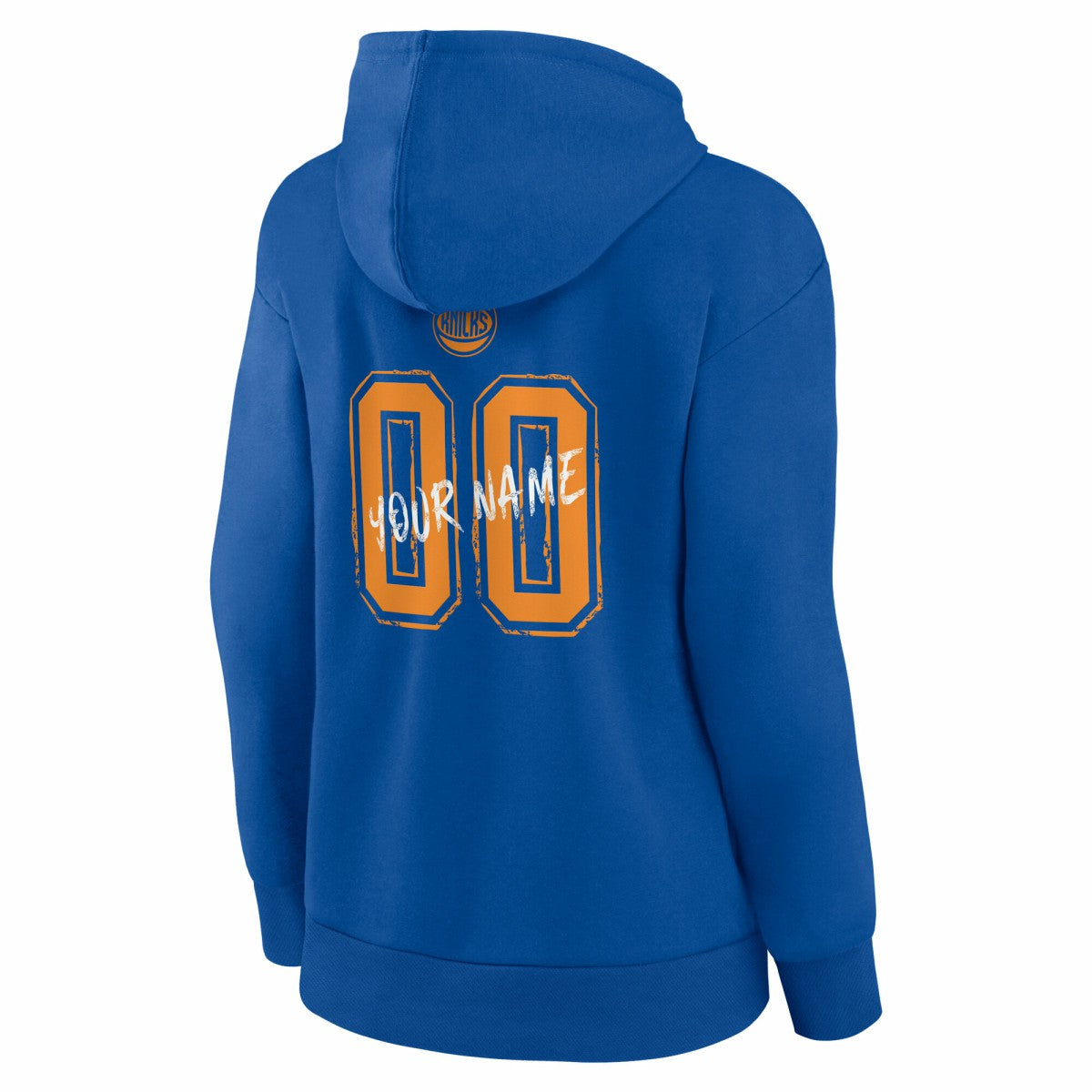 New York Knicks Women's Hustle Custom Pullover Hoodie Blue - NBA