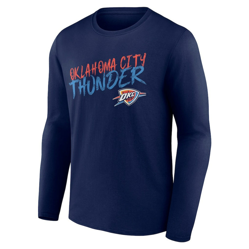 Oklahoma City Thunder Hustle Custom Long Sleeve T-Shirt Navy - NBA