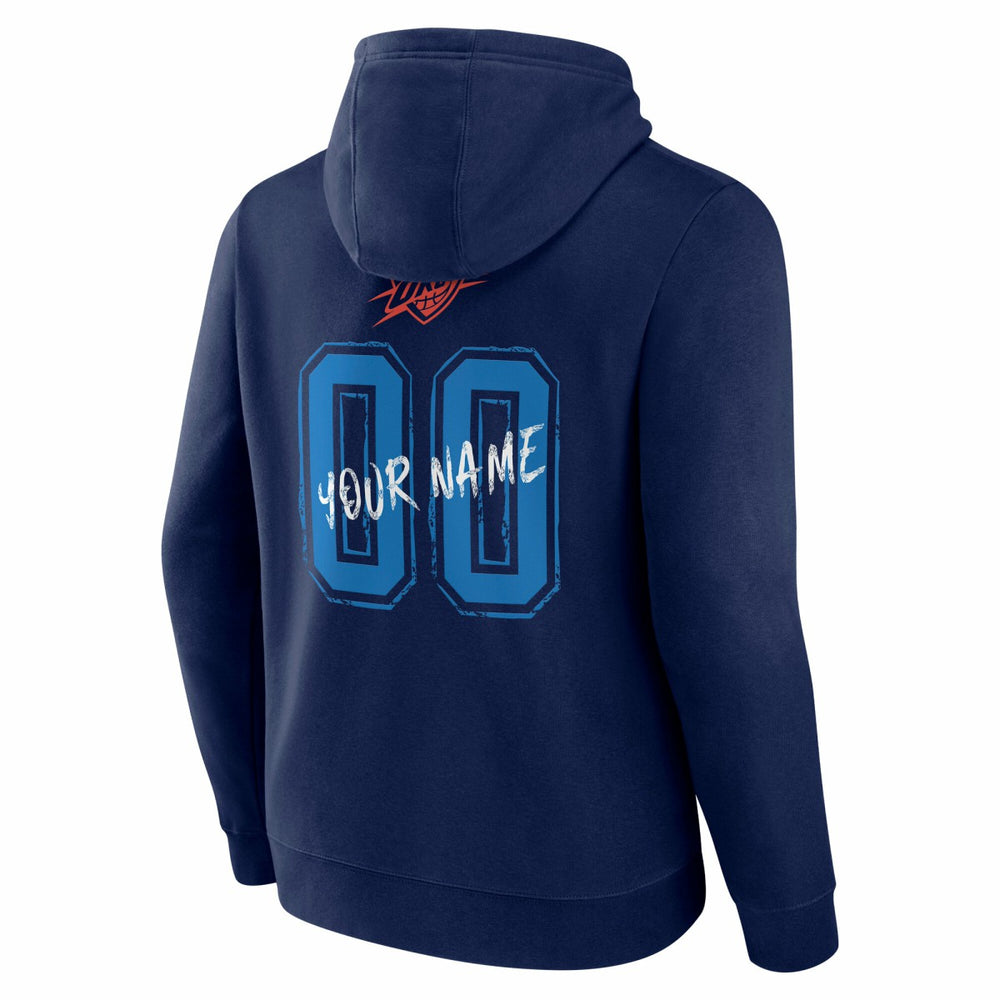 Oklahoma City Thunder Hustle Custom Pullover Hoodie Navy - NBA