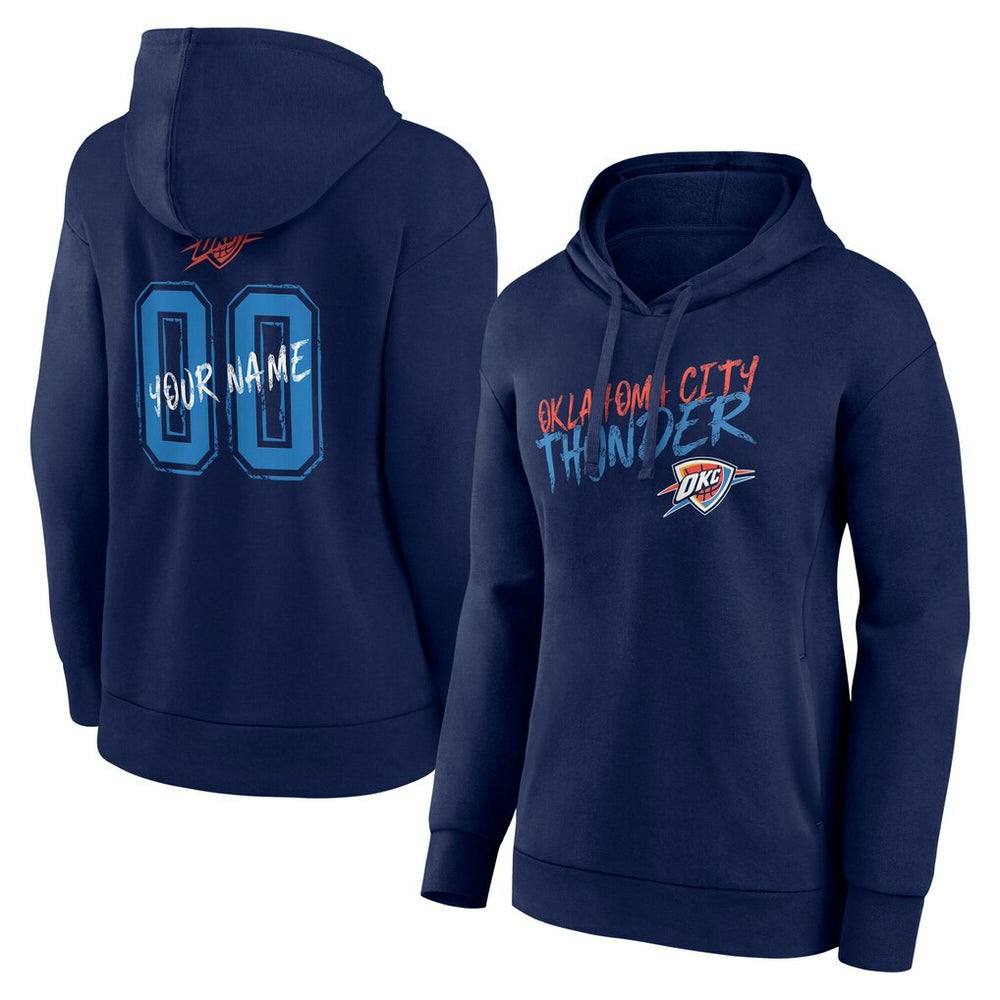 Oklahoma City Thunder Women's Hustle Custom Pullover Hoodie Navy - NBA