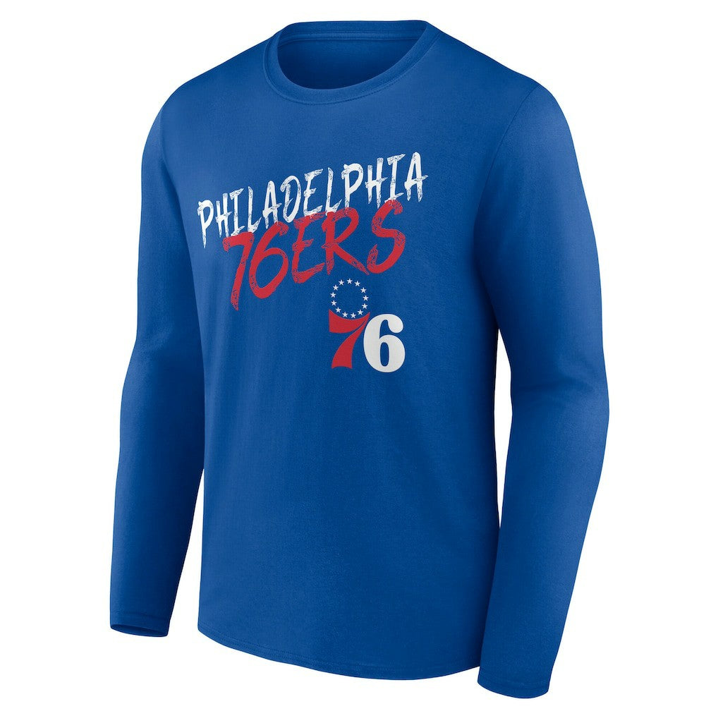 Philadelphia 76ers Hustle Custom Long Sleeve T-Shirt Royal - NBA