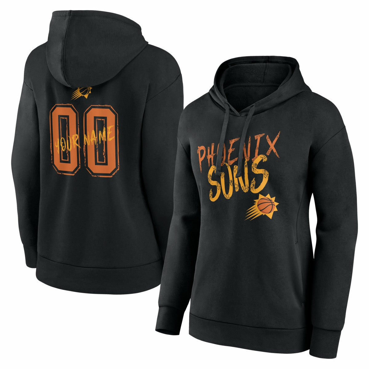 Phoenix Suns Women's Hustle Custom Pullover Hoodie Black - NBA