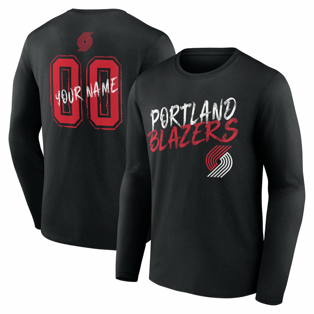 Portland Trail Blazers Hustle Custom Long Sleeve T-Shirt Black - NBA