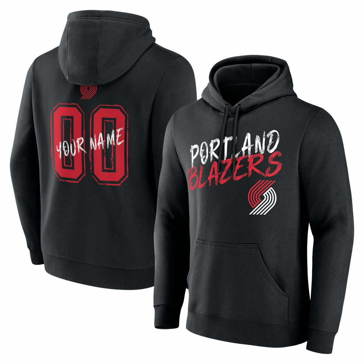 Portland Trail Blazers Hustle Custom Pullover Hoodie Black - NBA