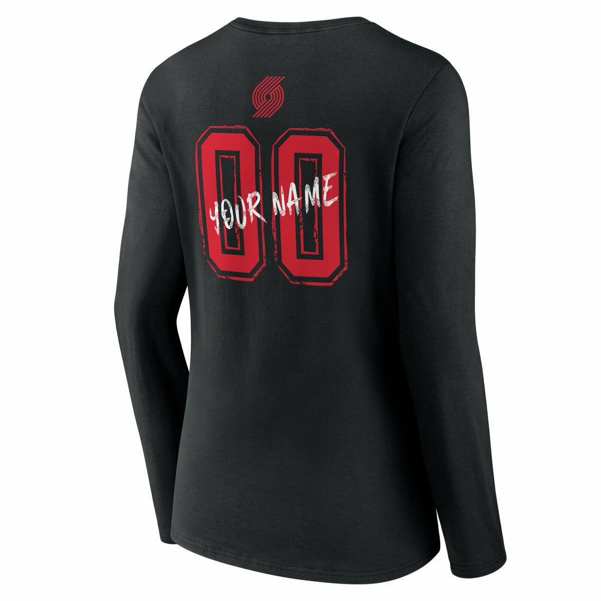 Portland Trail Blazers Women's Hustle Custom Long Sleeve V-Neck T-Shirt Black - NBA