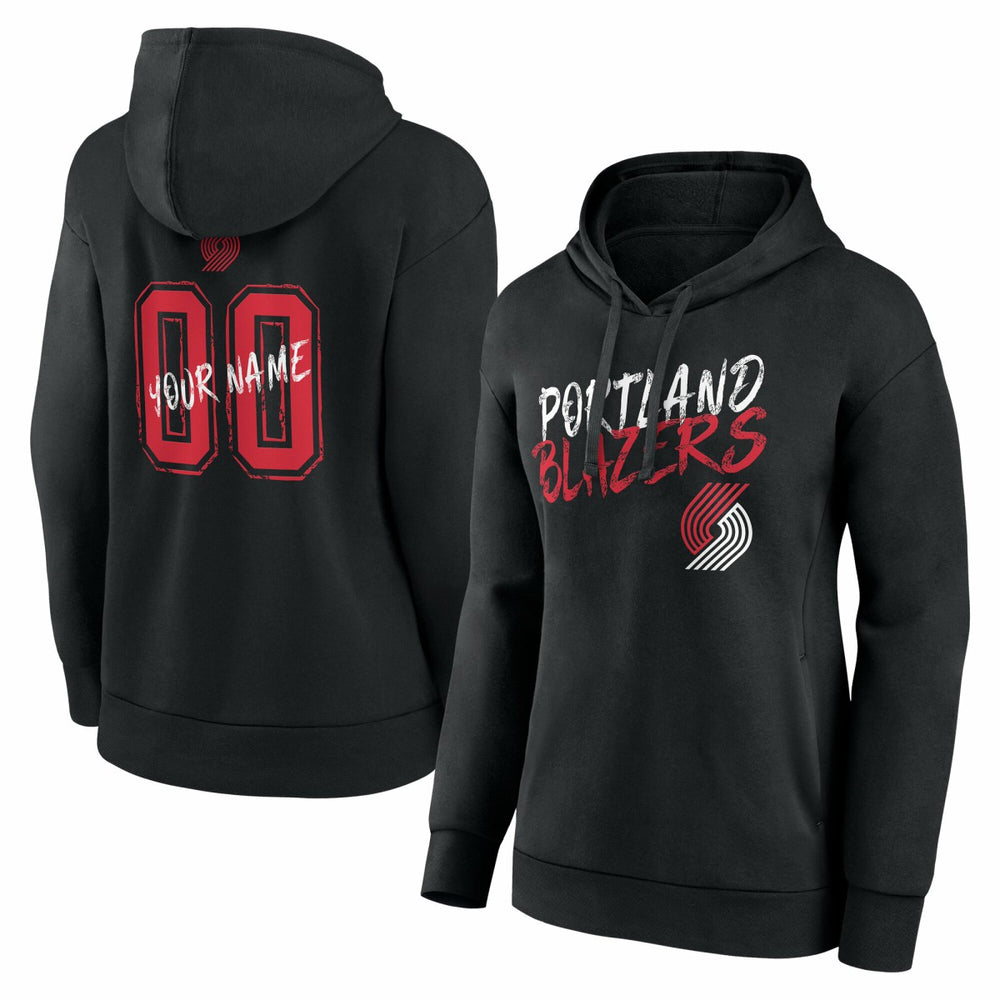 Portland Trail Blazers Women's Hustle Custom Pullover Hoodie Black - NBA
