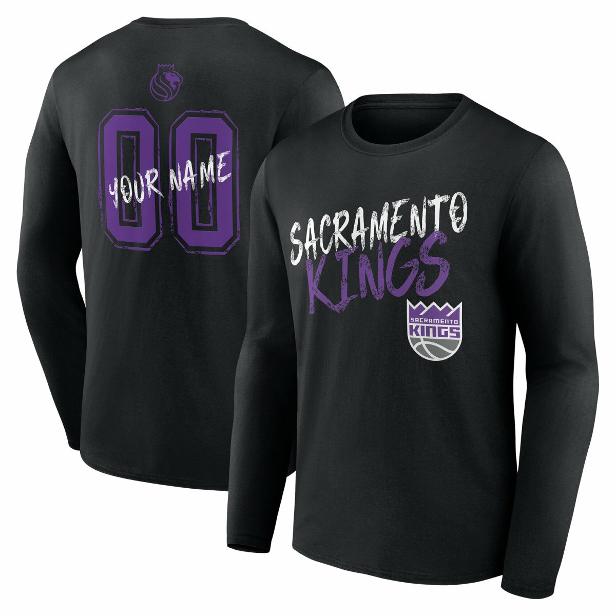 Sacramento Kings Hustle Custom Long Sleeve T-Shirt Black - NBA