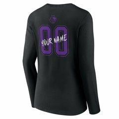Sacramento Kings Women's Hustle Custom Long Sleeve V-Neck T-Shirt Black - NBA