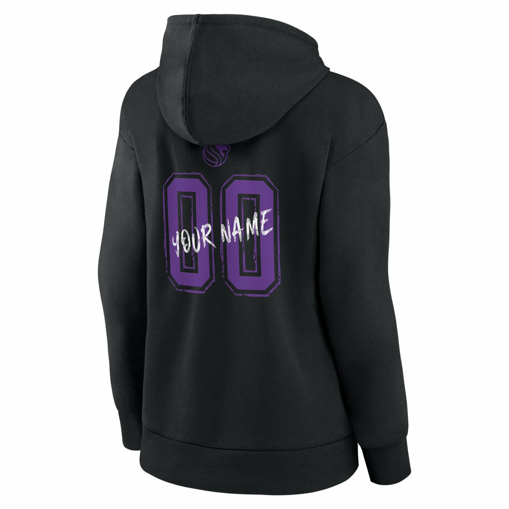 Sacramento Kings Women's Hustle Custom Pullover Hoodie Black - NBA