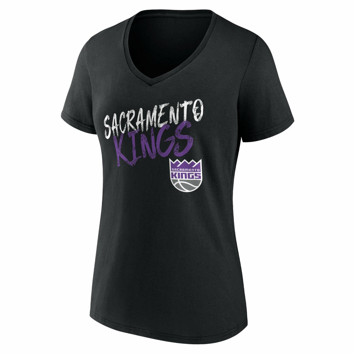 Sacramento Kings Women's Hustle Custom V-Neck T-Shirt Black - NBA