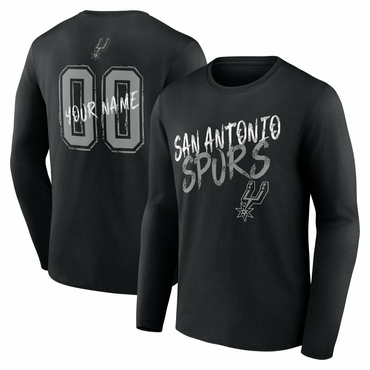San Antonio Spurs Hustle Custom Long Sleeve T-Shirt Black - NBA