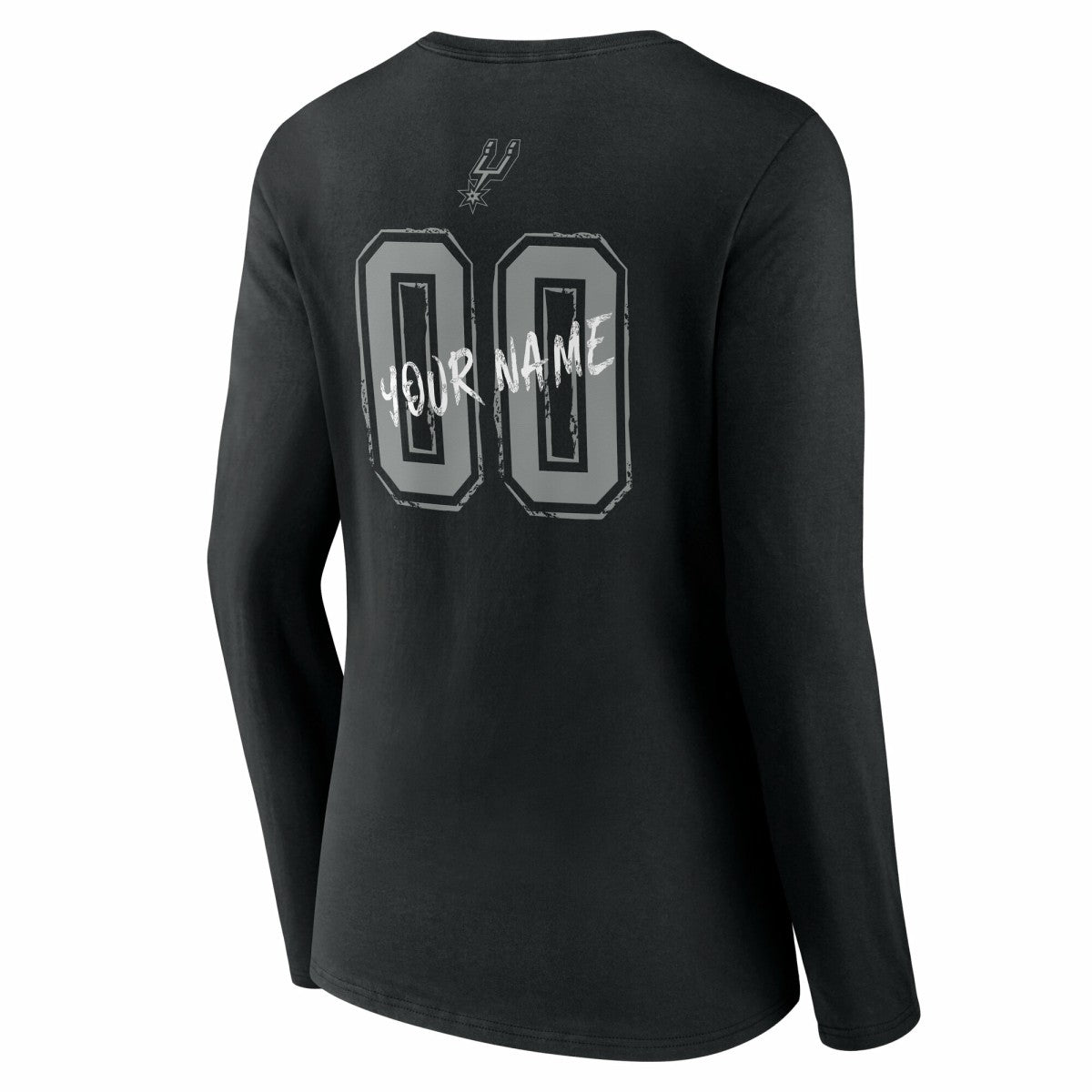 San Antonio Spurs Women's Hustle Custom Long Sleeve V-Neck T-Shirt Black - NBA