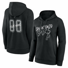 San Antonio Spurs Women's Hustle Custom Pullover Hoodie Black - NBA