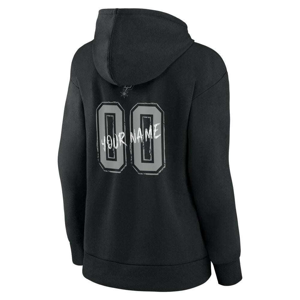 San Antonio Spurs Women's Hustle Custom Pullover Hoodie Black - NBA