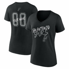 San Antonio Spurs Women's Hustle Custom V-Neck T-Shirt Black - NBA
