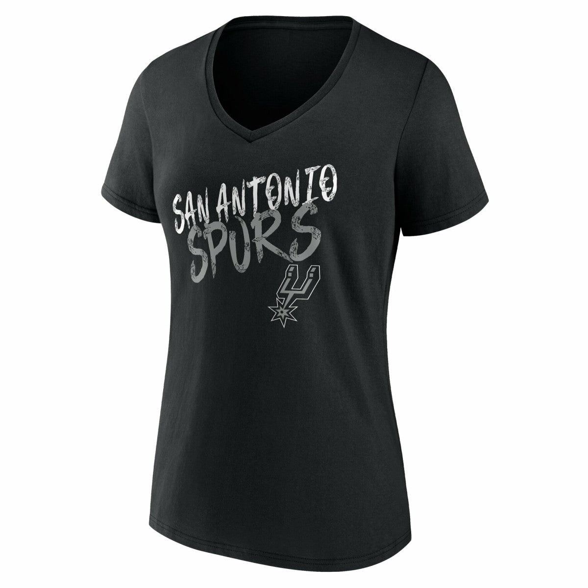 San Antonio Spurs Women's Hustle Custom V-Neck T-Shirt Black - NBA
