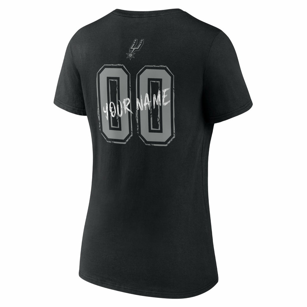 San Antonio Spurs Women's Hustle Custom V-Neck T-Shirt Black - NBA