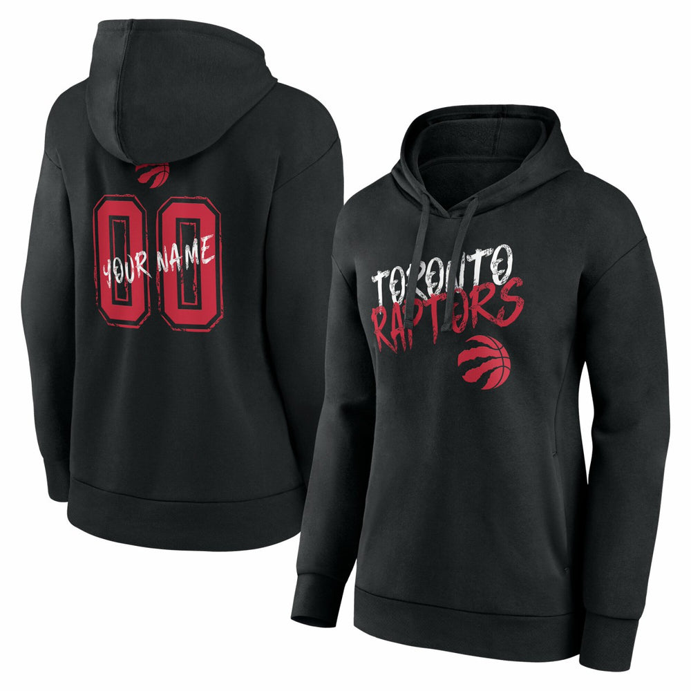 Toronto Raptors Women's Hustle Custom Pullover Hoodie Black - NBA