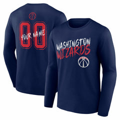 Washington Wizards Hustle Custom Long Sleeve T-Shirt Navy - NBA