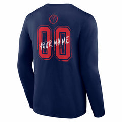 Washington Wizards Hustle Custom Long Sleeve T-Shirt Navy - NBA