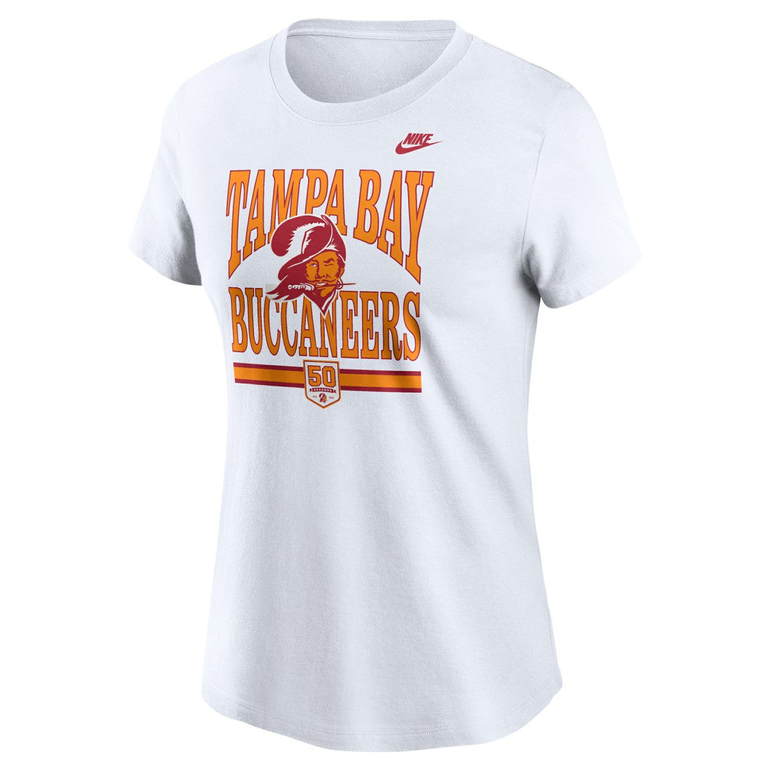 Tampa Bay Buccaneers Women's 50th Season T-Shirt White | Nike for Sale