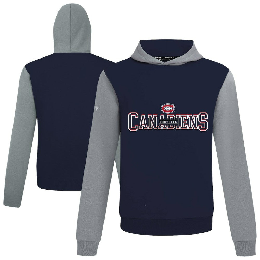 Montreal Canadiens Levelwear Ultimate Journey Pullover Hoodie - Navy/Gray - NHL